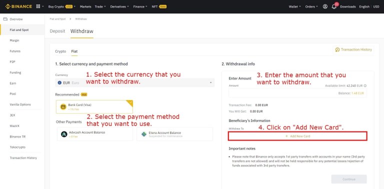 Как вывести деньги с Binance на банковский счет