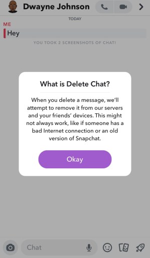 Как удалить сообщения в Snapchat