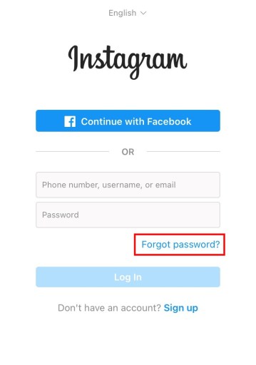 Инстаграм забыл пароль