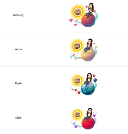 Snapchat Plus Friend Солнечная система Friendmoji