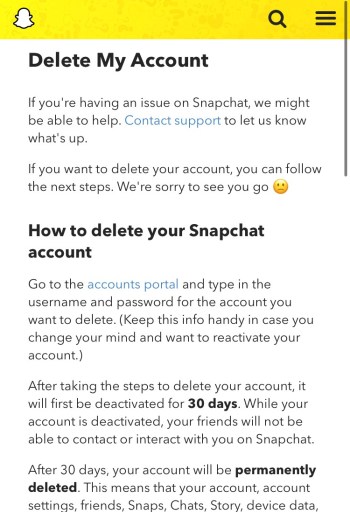 Как удалить свой аккаунт в Snapchat