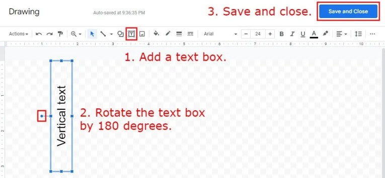 Как сделать текст вертикальным в Google Docs