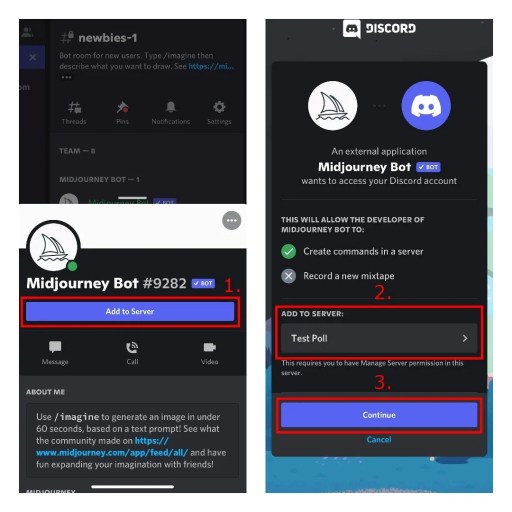Добавить бота Midjourney на сервер Discord