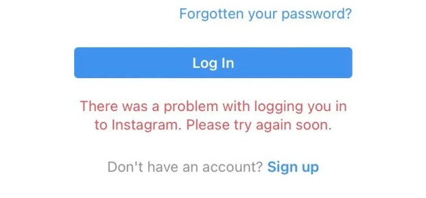 Возникла проблема со входом в Instagram