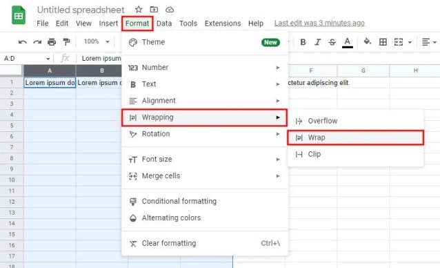 Подгонка текста в Google Sheets