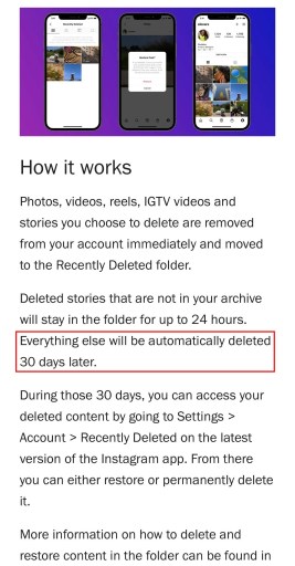Хранит ли Instagram удаленные фотографии?