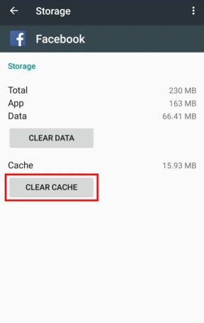 Очистить кеш Facebook на Android