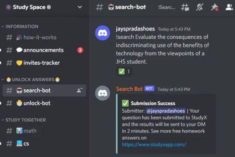 Бесплатная учетная запись Chegg Discord