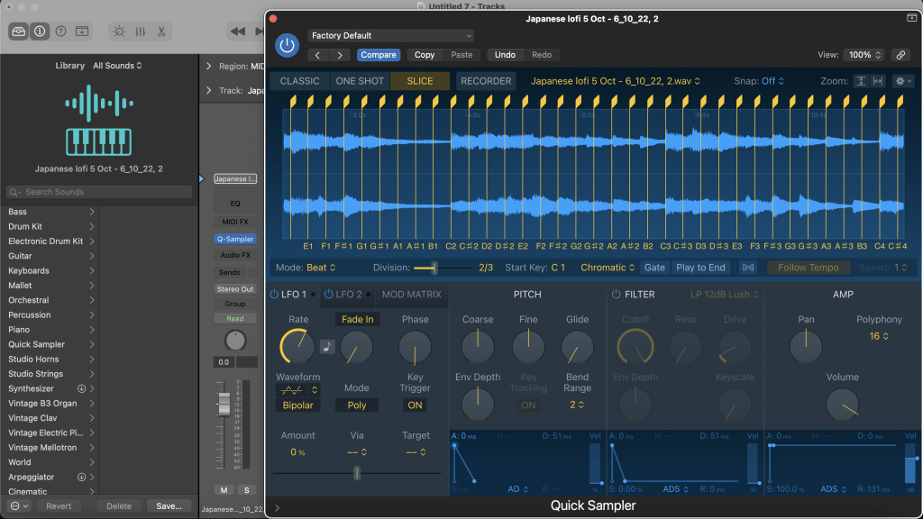 Быстрый сэмплер Beat Divisions Logic Pro X